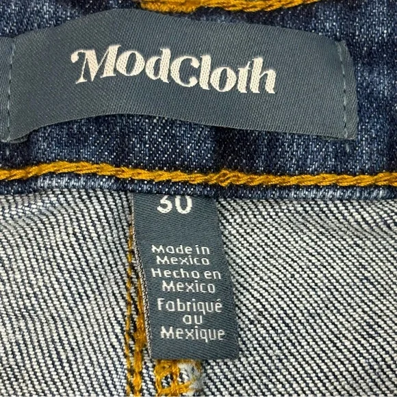 ModCloth Jeans Womens 30 Blue Boyish Straight High Waist Stretch Boho - Picture 9 of 13